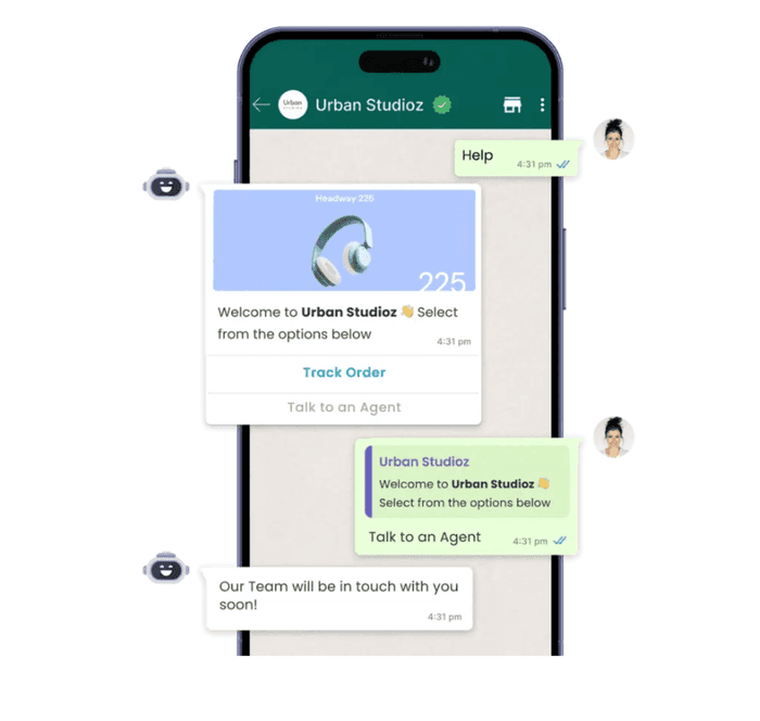 No-code chatbot builder preview